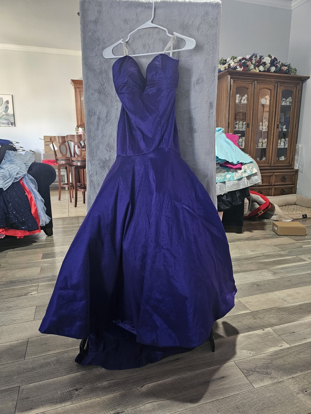 Mac Duggal Royal Purple Strapless Drop Waist Ball Gown